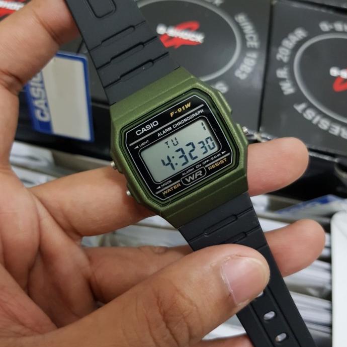 CASIO F-91WM-3ADF - Jam Tangan Unisex Pria Wanita F91W F91WM F-91WM-3A