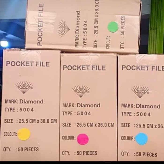 

Promo Map Pocket File Diamond 5004 Perbox Isi 50 Pcs