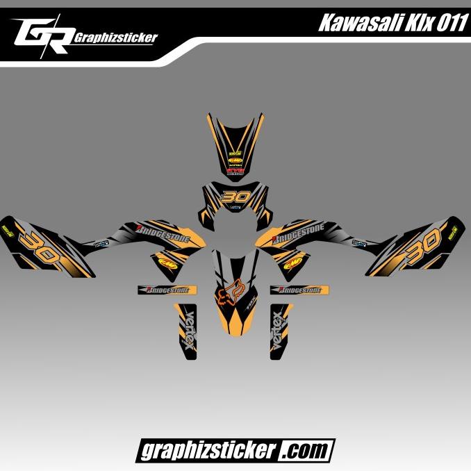Decal Sticker Motor Kawasaki Klx Bf Striping Orange