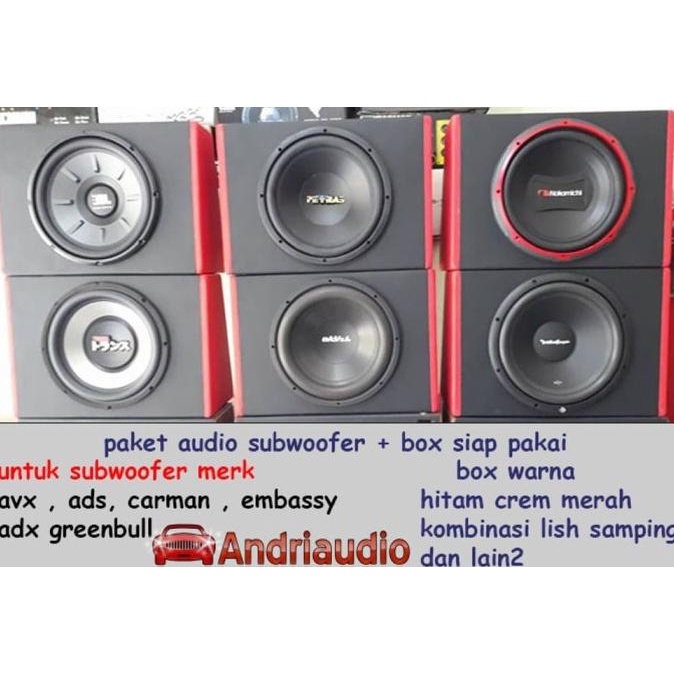 Paket Audio Mobil Subwoofer Plus Box Speaker