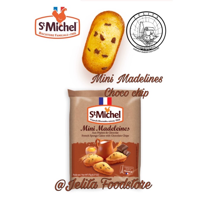 Promo St. Michel Mini Madeleines Sponge Cake With Choco Chip 175Gr