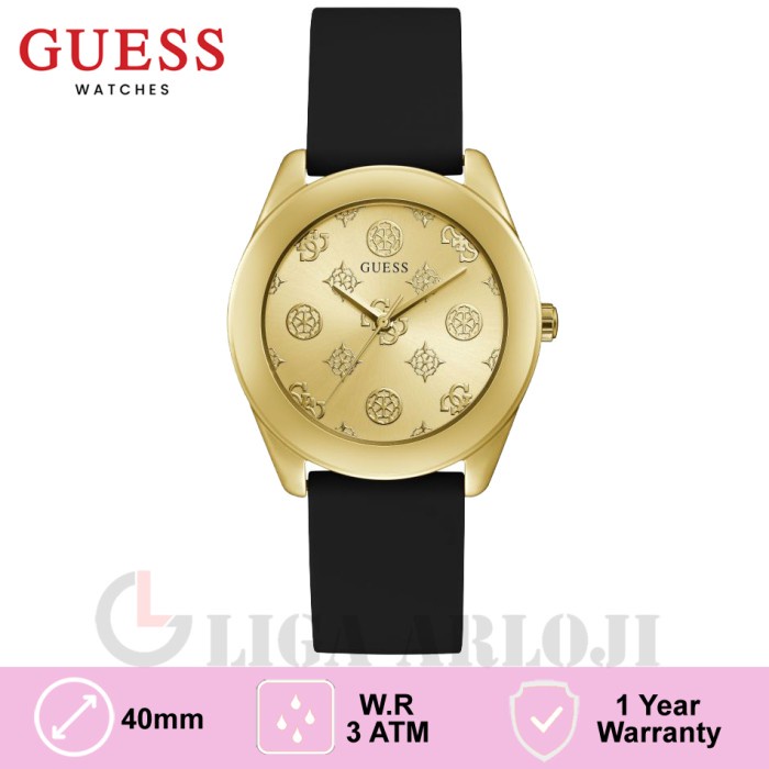 GUESS GW0107L2 ORIGINAL PEONY G JAM TANGAN WANITA ANALOG GOLD BLACK
