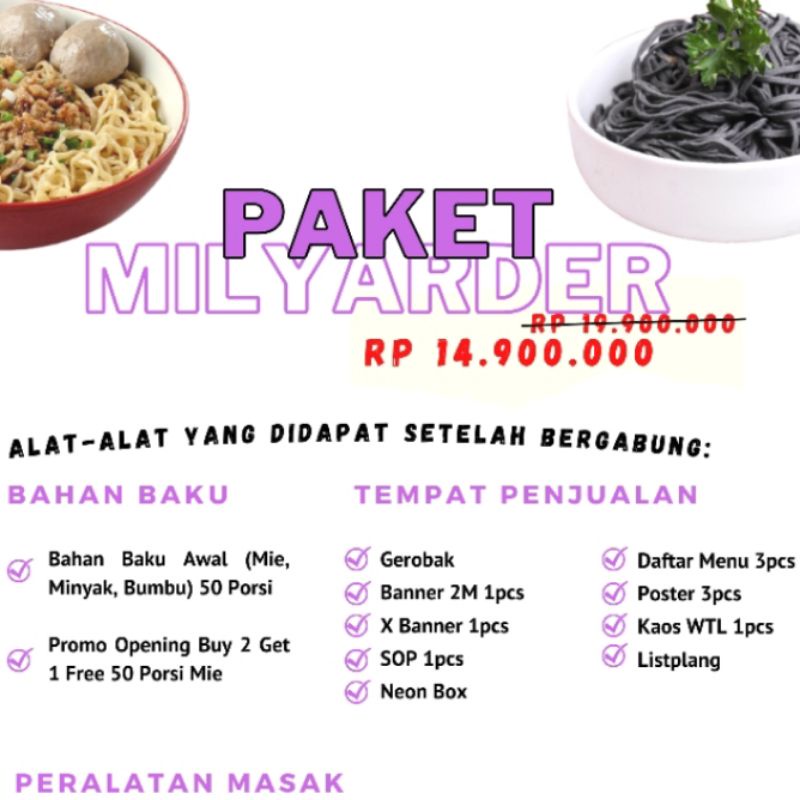 

Kemitraan Mie WTL (Paket Milyarder)