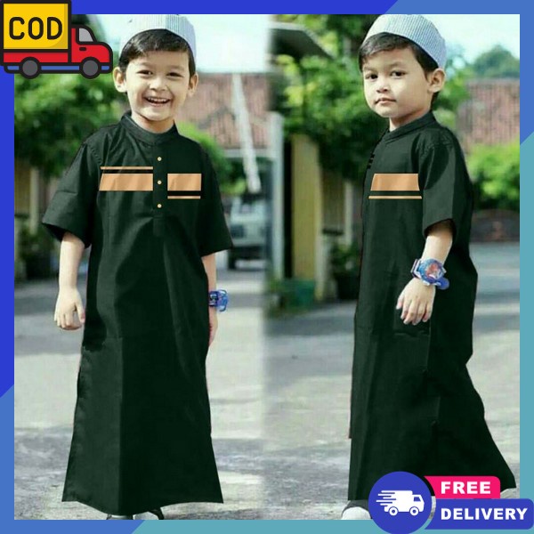 Terbaru Anaj Pria Muslim Pakean Cowo Jubah Gamiss Modern Bsju Pengajian Bocah Jubah Anak Laki Laki B