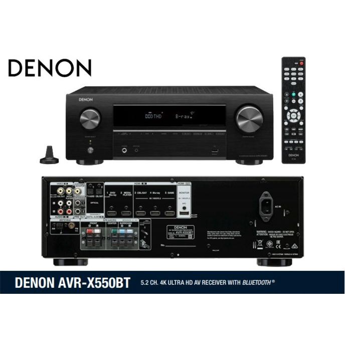 Denon AVR-X550 BT / AVR X550BT / AVRX550 BT 5.2 Channel AV Receiver