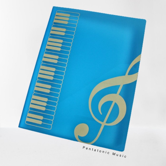 Promo Keyboard Clear Holder - Blue Map Partitur File Kertas Folder Musik