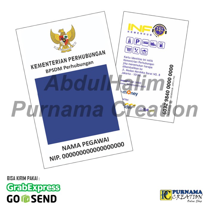 

ID CARD IDCARD KEMENHUB KEMENTERIAN PERHUBUNGAN FREE DESIGN