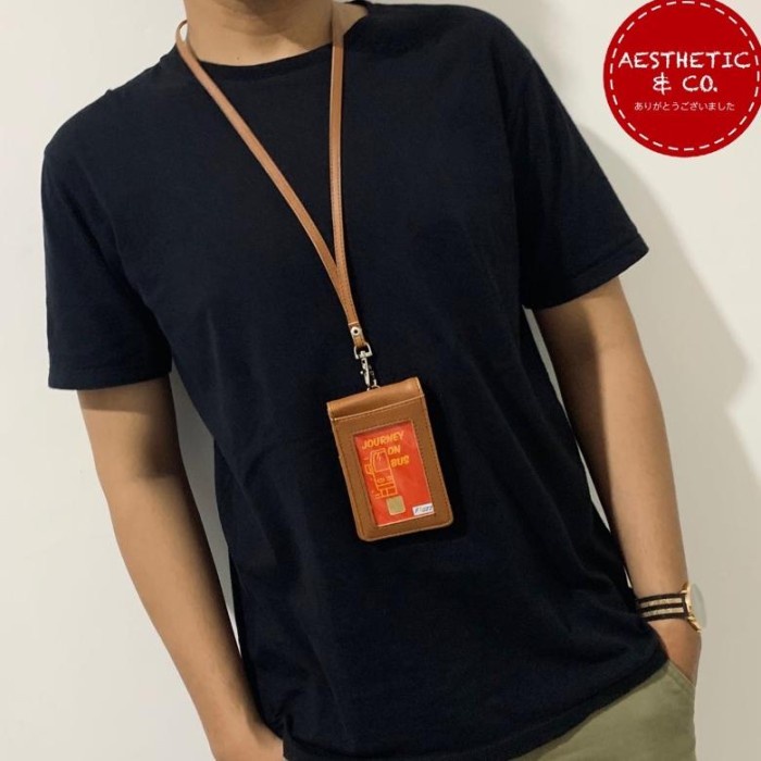 

NEWW!!! LANYARD ID CARD NAME TAG KULIT DOMPET HOLDER MAGNET - PREMIUM