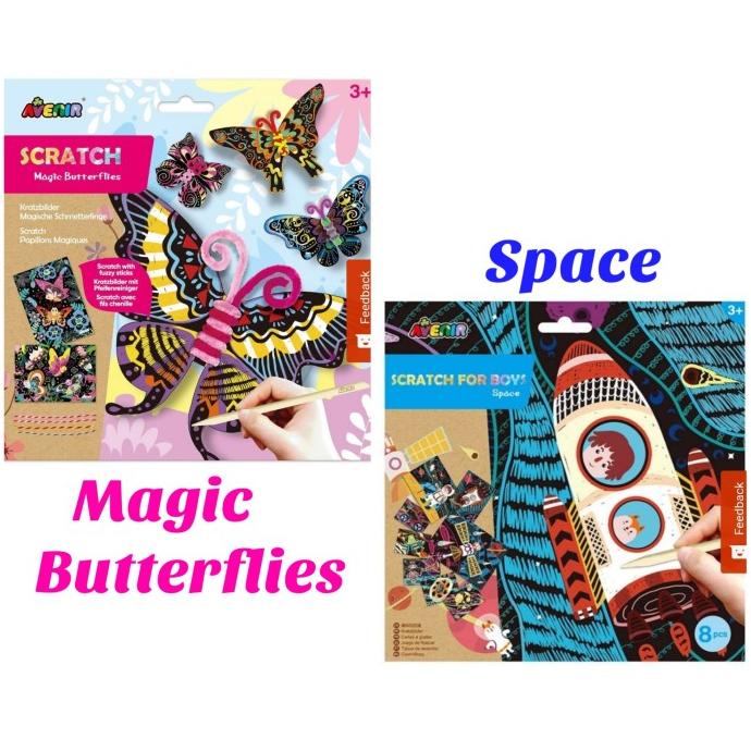 

Mainan Kreatif Anak Scratch Magic Butterflies atau Space Menggambar