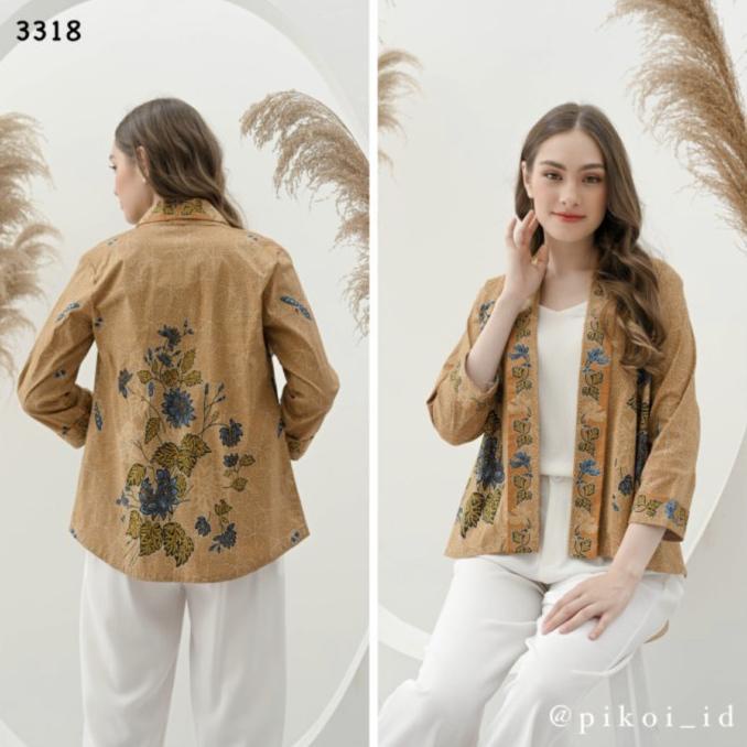 Outer Batik Wanita Modern / Cardigan Batik Katun Cewek Lengan Panjang Terbaik