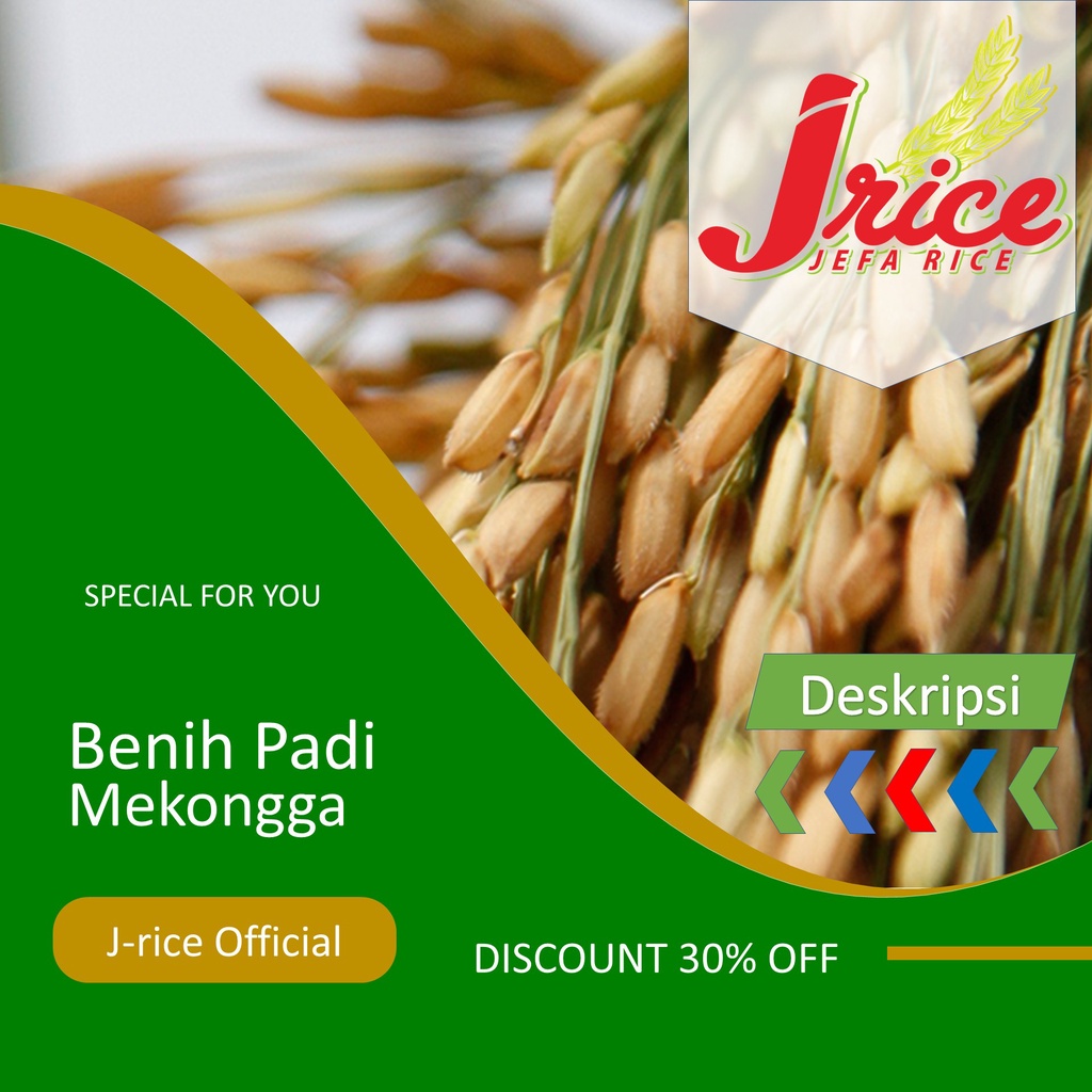 BENIH PADI MEKONGGA LABEL PUTIH KEMASAN 5 KG BIBIT PADI UNGGUL