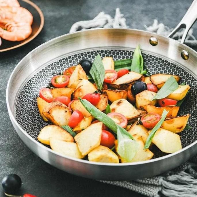 Fry Pan Stainless steel anti lengket 28cm