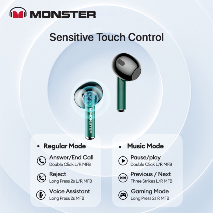 Monster Xkt16 Tws Headset Earbuds Headphone