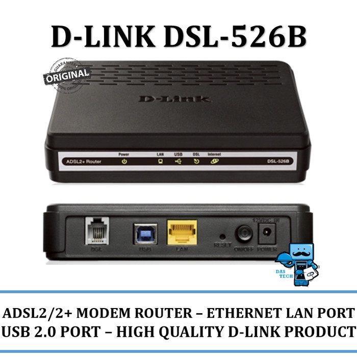 D-LINK DSL-526B USB / ETHERNET ADSL2+ MODEM ROUTER