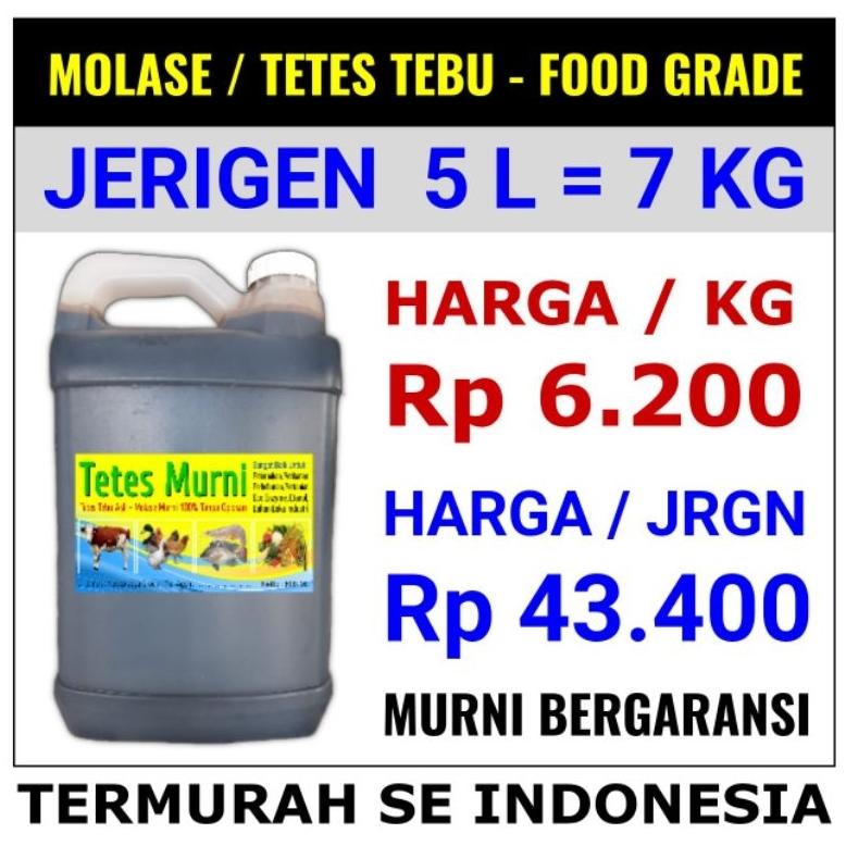 Terlaris Jrigen 5 Liter 7 Kg Molasses Food Grade | Tetes Tebu | Molases | Molase | Molase Asli Murni