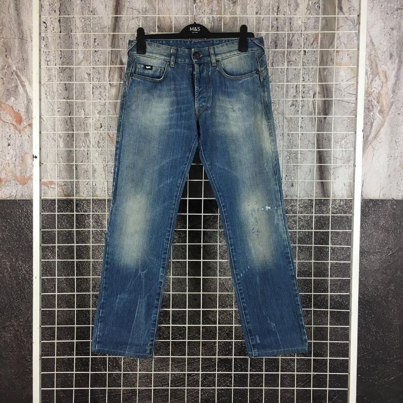 Celana Jeans Denim Fashion Branded Ripped Fading Fadding Sobek Reguler . SDA 00009 Second Bekas Prel