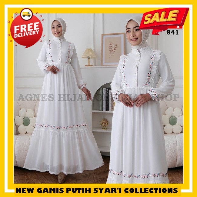 Carly Seti Maxy // Gamis Ceruty Baby Doll Full Furring Aksen Mutiara Payet Terkini // Gamis Lebaran 