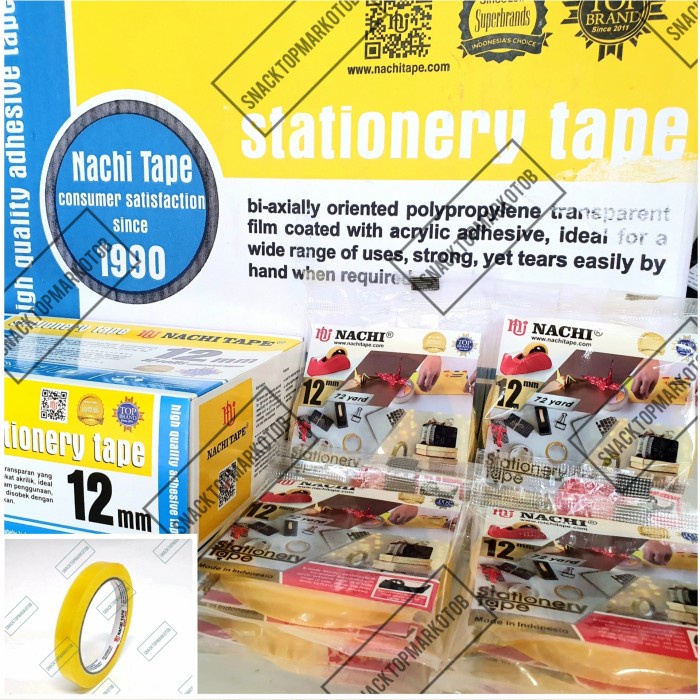 

Selotip Nachi Stationery TOP Quality 12mm (1/2inch) 72Yard ORI