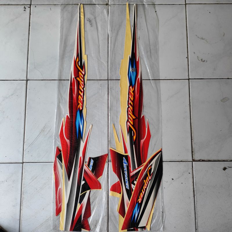 Striping lis sticker standar ORI yamaha jupiter z 2005 merah putih stiker Jupiter Z putih merah 2005