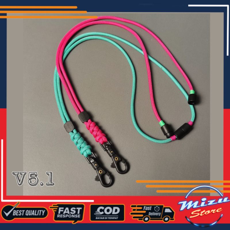 

V5.1-LANYARD TALI PARACORD KALUNG GANTUNGAN HP/ID CARD/NAME TAG/KAMERA