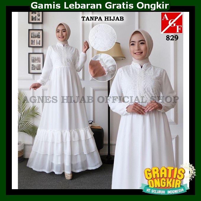 Gwmis Pengajian Murah Impor Abaya Pesta Mewah Elegan Gamis Mewah Lebaran 2024 Baju Muslim Wanita Ter
