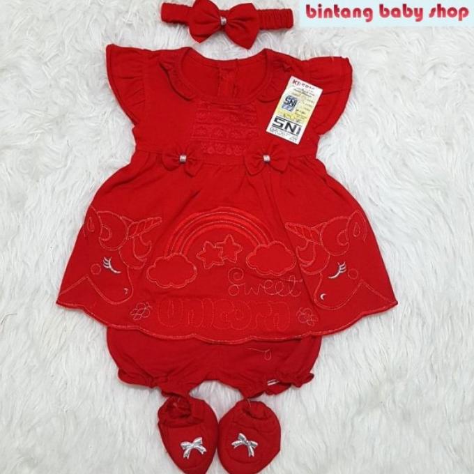 COD Baju Dress Bayi Perempuan Newborn 0-6 Bulan Baju Set Bayi Perempuan