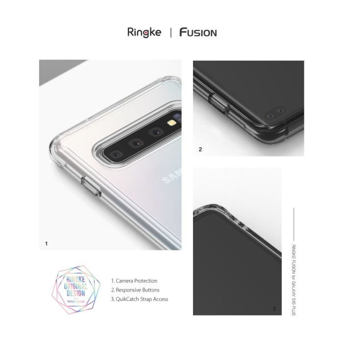case samsung galaxy s10+ s10 plus fusion original ringke - clear f9a
