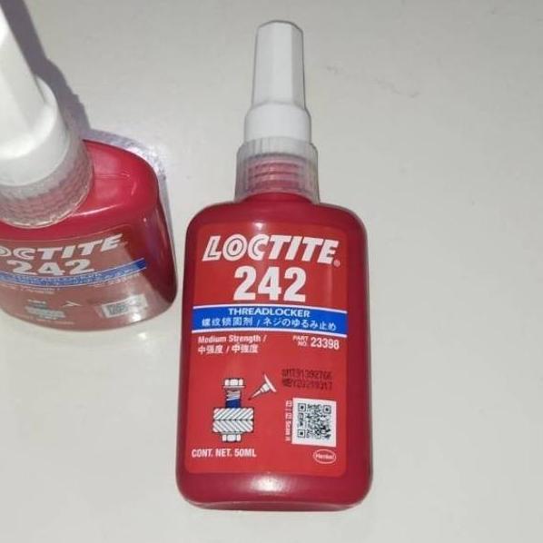 Loctite 242 Biru Medium Strength / Lem Baut / Threadlocker Blue 50 ml Ready Stok