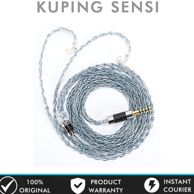 XINHS Rainbow Blue WITH MIC 8 Core Silver Plated IEM Upgrade Cable