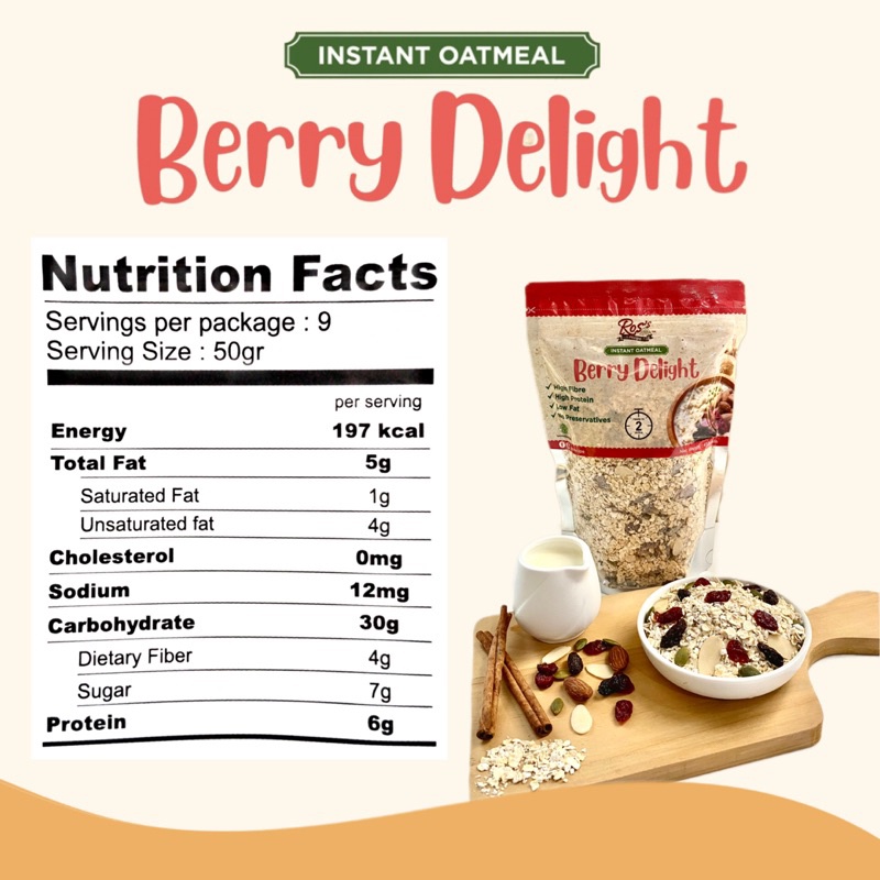 

Instant Oatmeal Berry Delight 450Gr