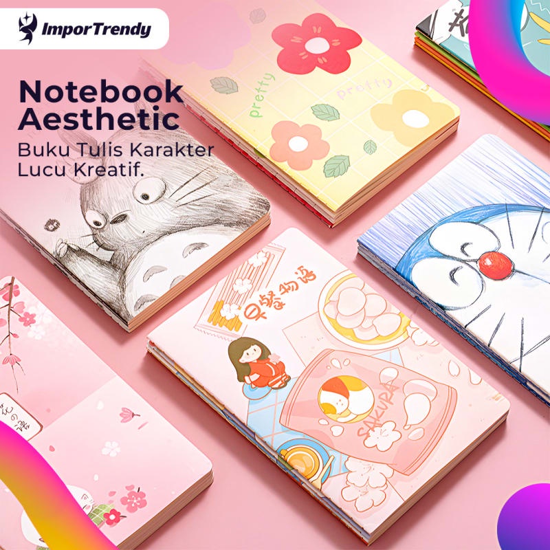 

Buku Tulis Aesthetic dengan Karakter Lucu: Notebook Sekolah yang Multifungsi untuk Catatan Kreatif dan Desain yang Imut