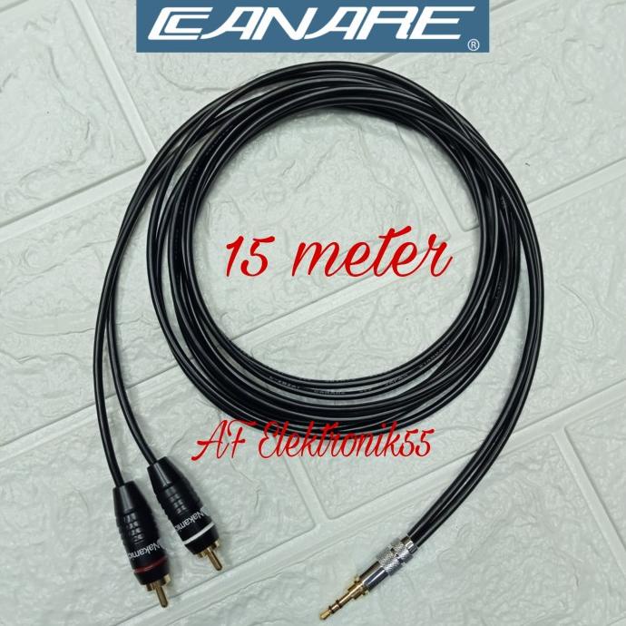Kabel Canare Kecil Jack Akai Mini 3.5 MM To 2 RCA 15 Meter