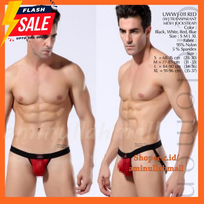 CELANA DALAM PRIA  BACK-DOOR UWWJ-011 RED MESH JOCKSTRAP CD GSTRING TERMURAH
