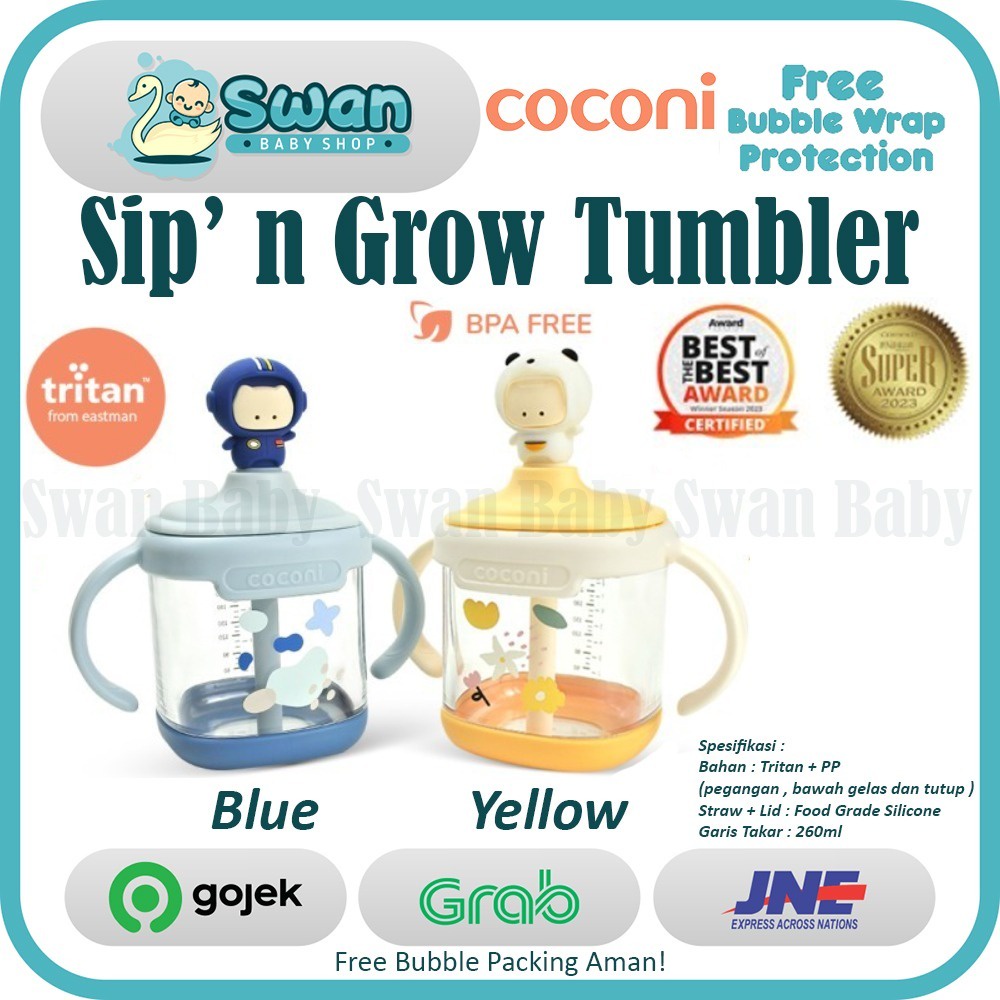 [BABY'S NEEDS] Coconi Sip' n Grow Tumbler 260ml / Sippy Cup / Gelas Susu Anak Sedotan