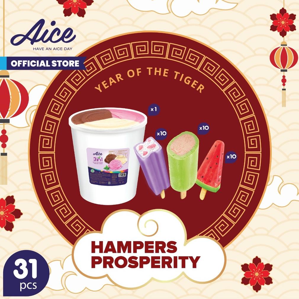 

Sale !! Paket Aice Ice Cream Hampers Imlek Cny Chinese New Year Prosperity Es Krim Total 31 Pcs Terlaris
