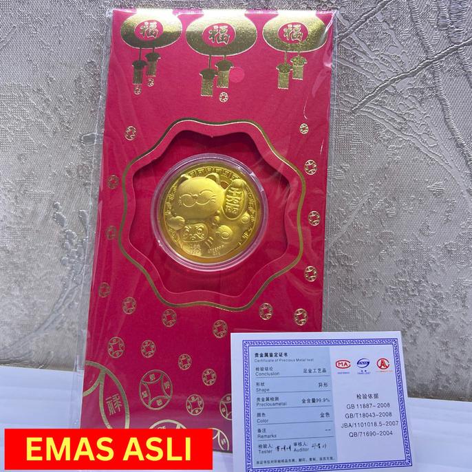 

New 2024 Angpao Imlek Sincia Naga Dragon Emas Sertifikat Emboss Emas Terbaik