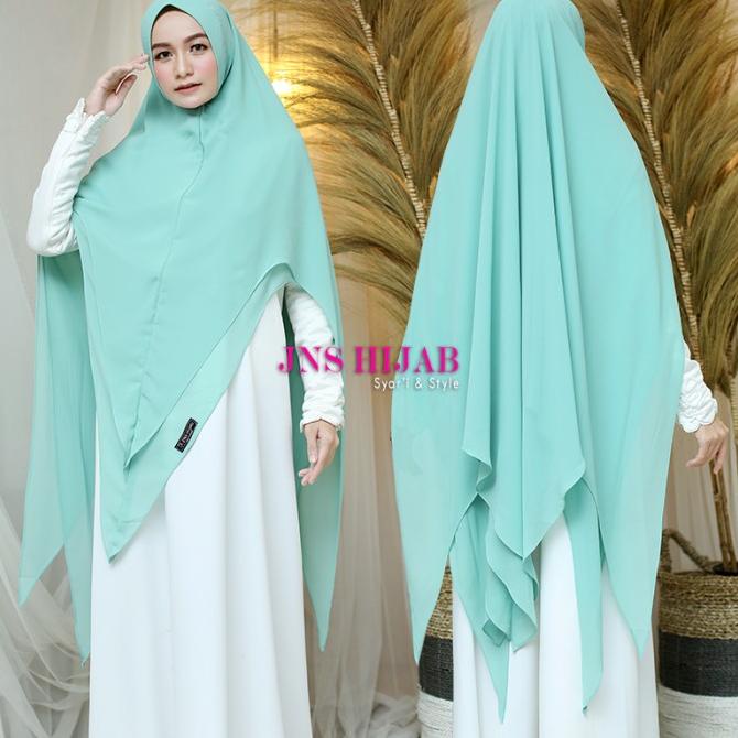 Premium Khimar Saumi-Hijab Ceruty 2 Layer Jumbo/Khimar Ori Jns Hijab Stok Terbatas