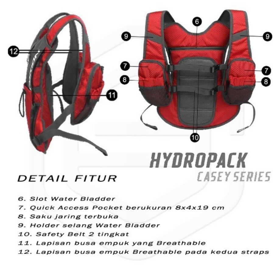 Tas Ransel Hydropa Trail Running Bag Sepeda Mtb Gunung Downhill Gowes Carion