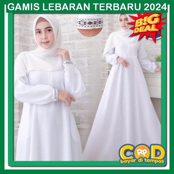 Baju Muslim Wanita Kekinian Buju Hamis Pondok Cewek Lebaran Murah Elegant Gamus Terbaru Wanita Lebar