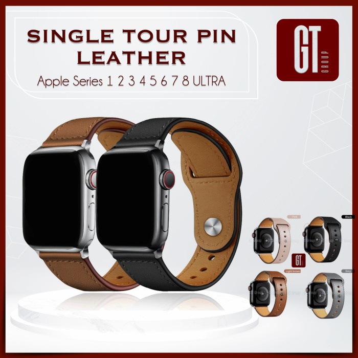 NEW STRAP IWATCH APPLE WATCH 42MM 44MM SERIES 4 KULIT GREY PREMIUM LEATHER ORIGINAL TERBARU