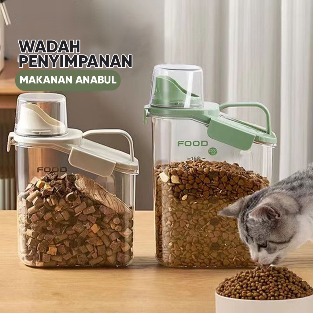 Pt 2Kg/5Kg/10Kg Tempat Makan Kucing /Toples Makanan Kucing/Tempat Makanan Kucing/Tempat Yimpanan
