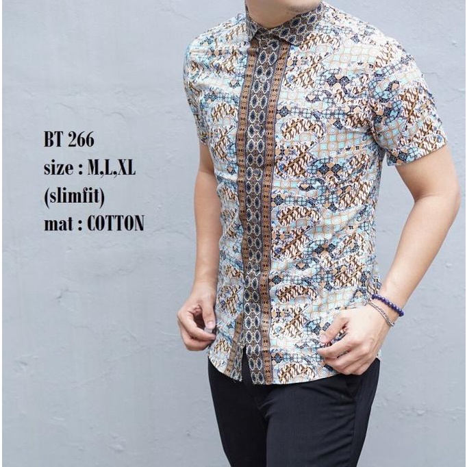 Kemeja Batik Pria Slim Fit Modern Bt266 - Baju Batik Pria Slim Fit Original