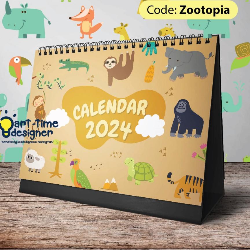 

Kalender Meja 2024 Zootopia Hewan Lucu