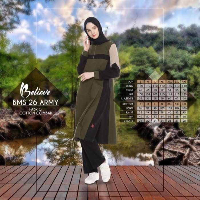 BAJU OLAHRAGA MUSLIMAH + BELEIVE BMS 26 + SETELAN OLAHRAGA TERBARU