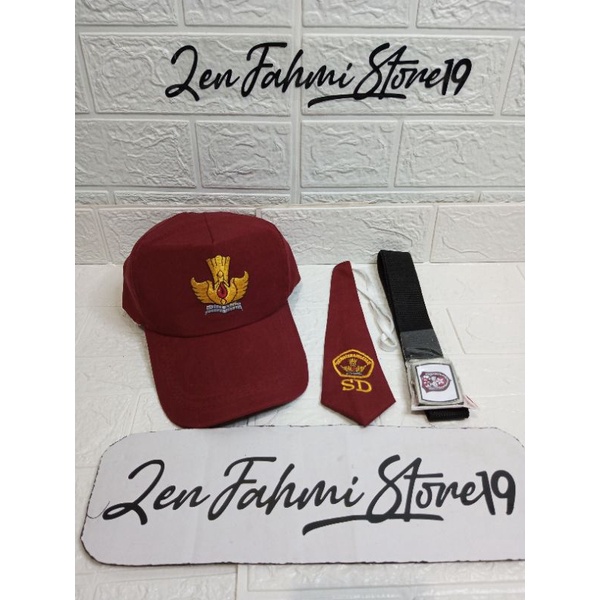 PAKET LENGKAP TOPI DASI SABUK SEKOLAH SD/SMP/SMA/PRAMUKA