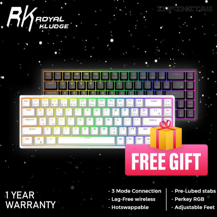 Royal Kludge RKG68 / RK-G68 / RK837 / RK68 Hotswap Mechanical Keyboard