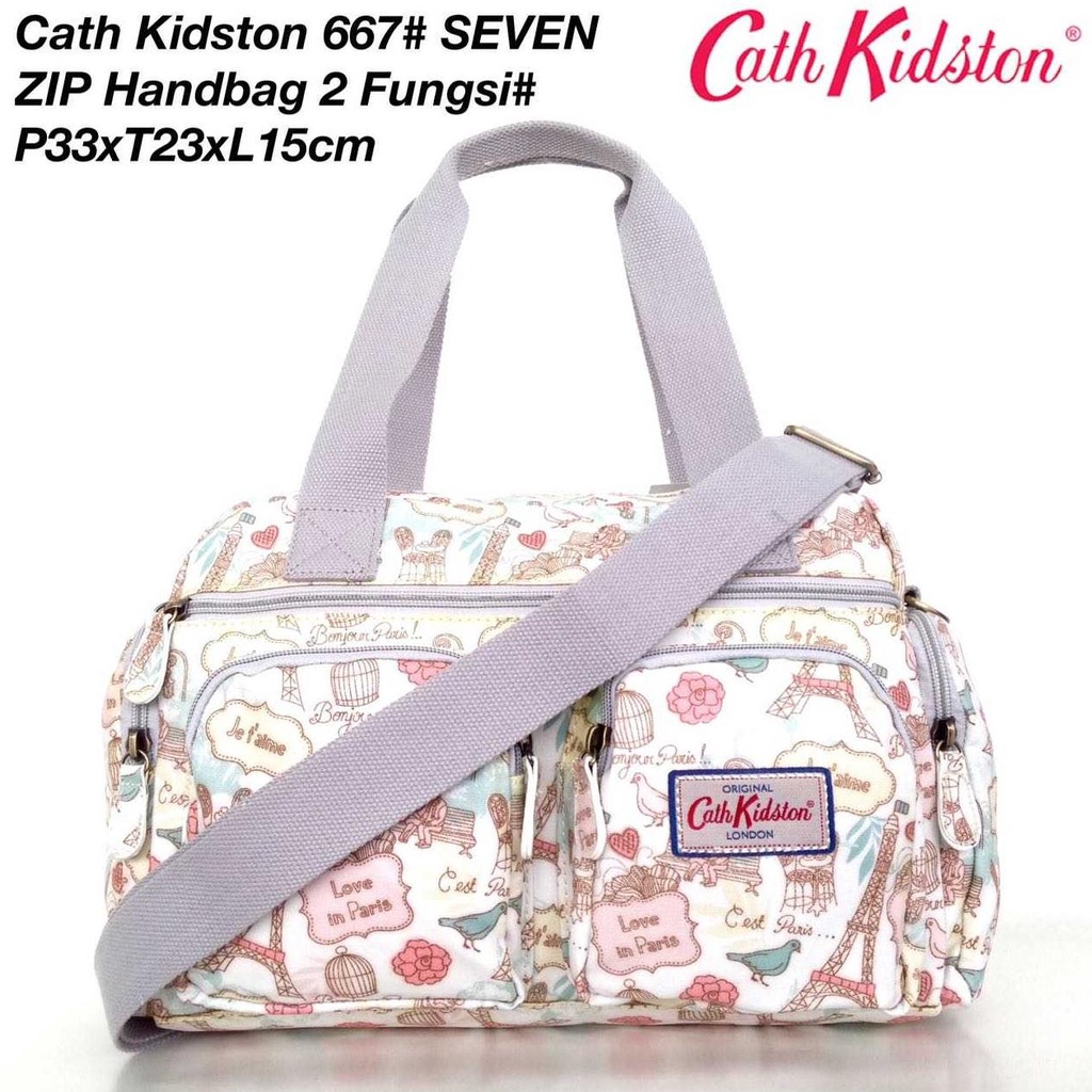 Tas Import Wanita Cath Kidston SEVEN ZIP Handbag 2F 667