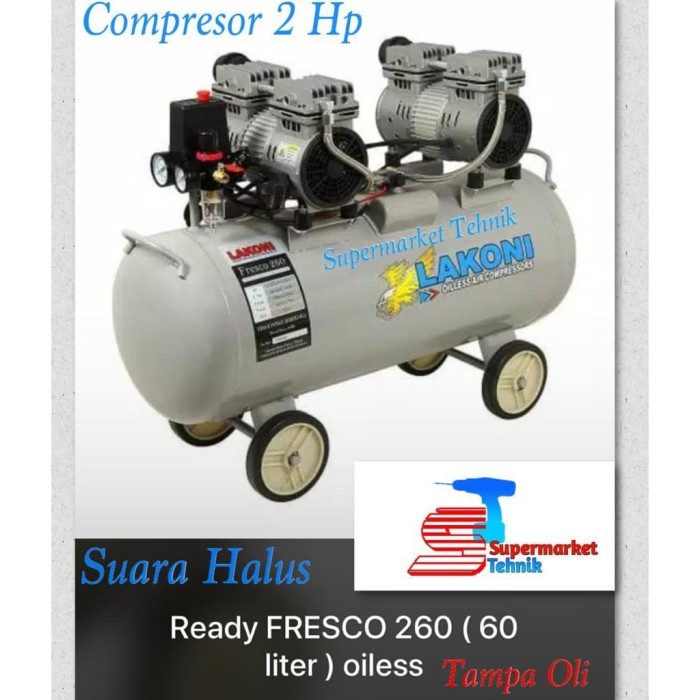 {GrandShop} Kompresor Silent Oilles 2 HP Fresco 260 X Lakoni - Air Compressor Murah