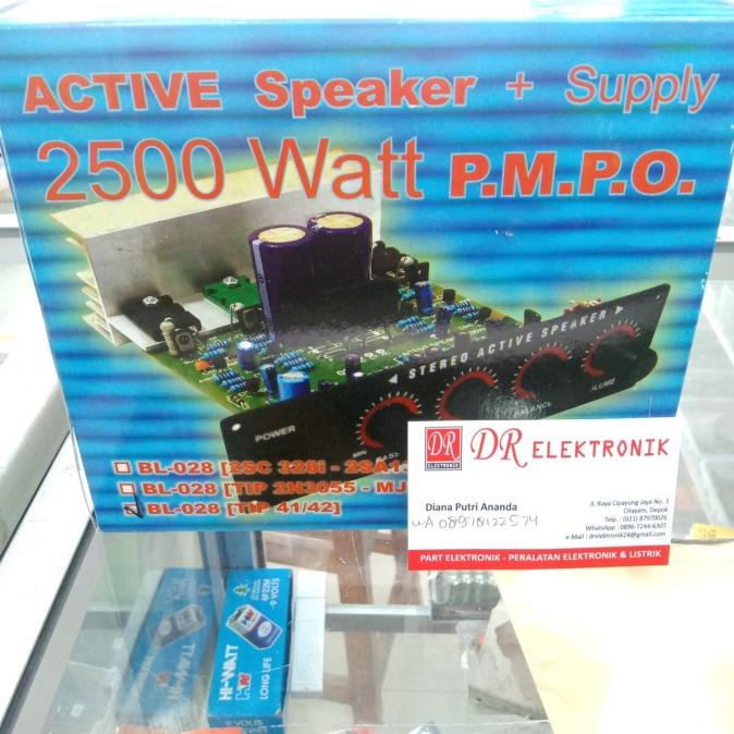 Terbaru Kit Power Active Speaker plus Supply 2500Watt PMPO 4Potensio BL028 TIP dre3 dijamin
