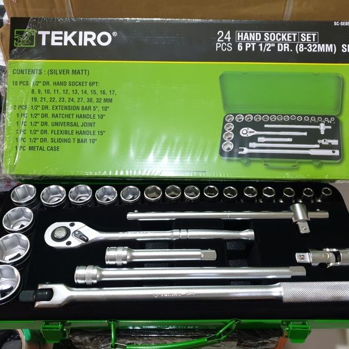 TERBARU - KUNCI SOK SET TEKIRO 8-32 24 PCS / KUNCI SOCKET 24PCS / 12PT 6PT - 6PT